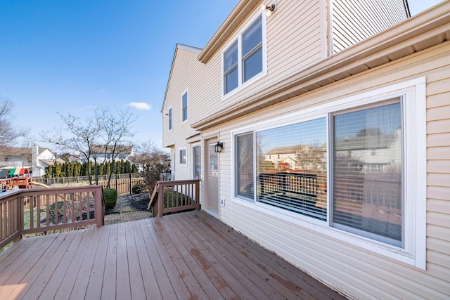 deck featuring fence