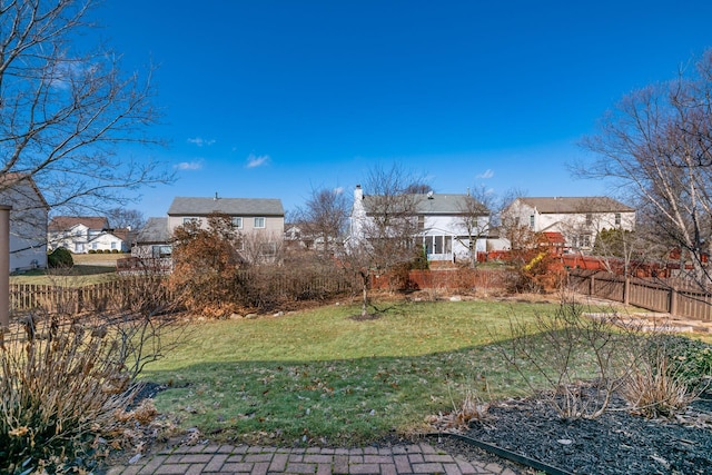 view of yard with fence