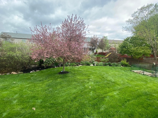 view of yard with fence