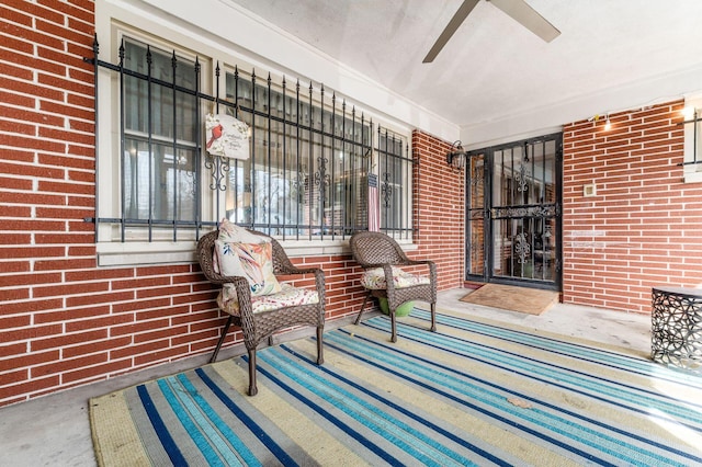 view of patio with ceiling fan