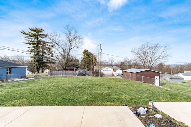 view of yard with fence