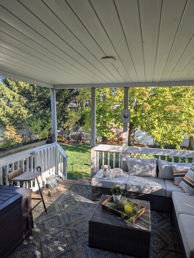 view of patio featuring an outdoor living space