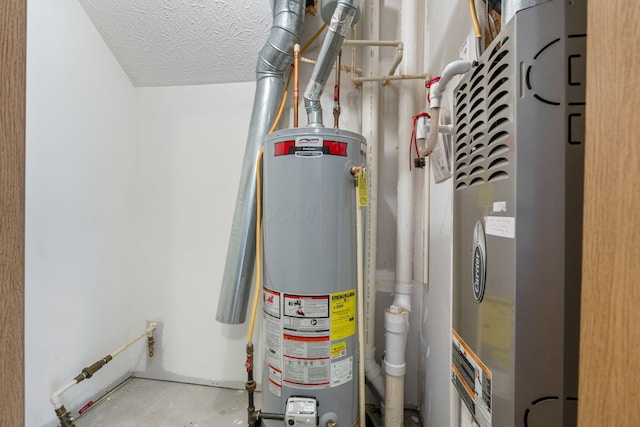 utilities featuring water heater and heating unit