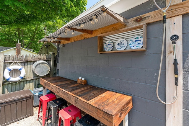 wooden deck featuring fence