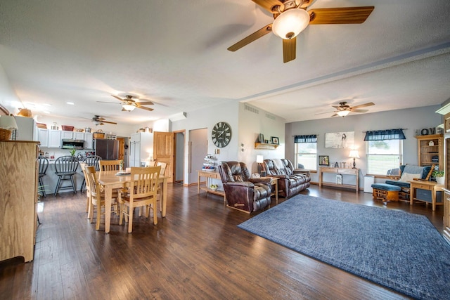 living area with dark wood finished floors