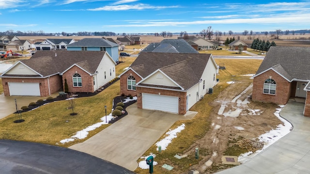 aerial view with a residential view