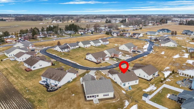 bird's eye view with a residential view