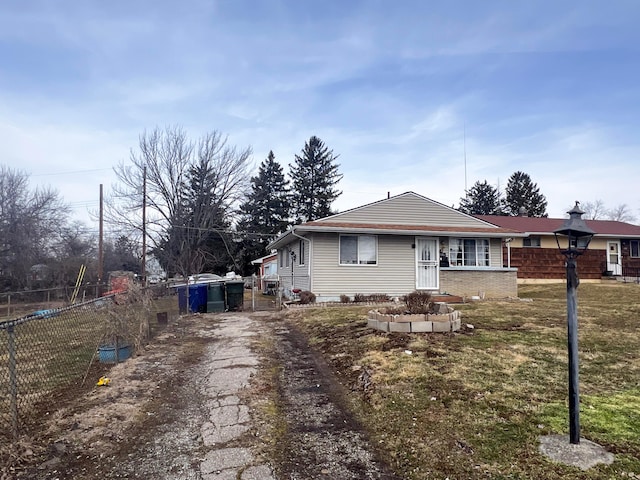 view of front of property with fence