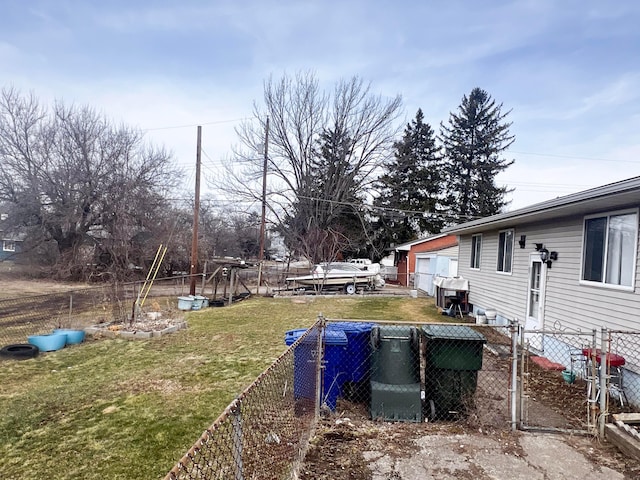 view of yard with fence