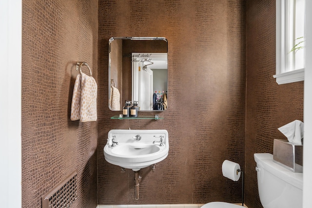 bathroom with a sink and toilet