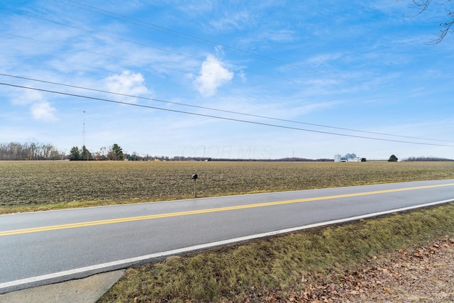 view of street with a rural view