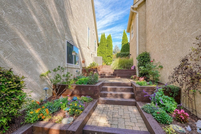 view of yard with stairs