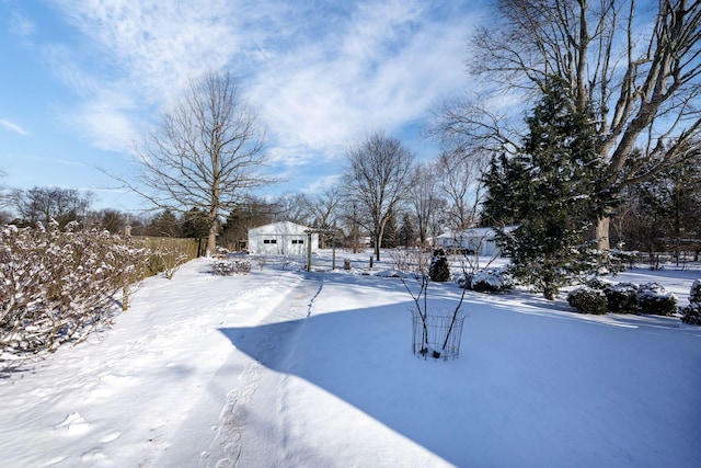 view of snowy yard