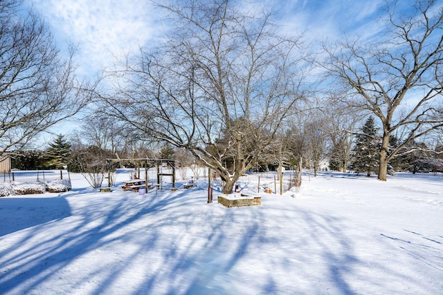 view of snowy yard