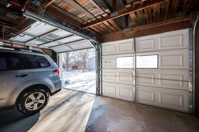 view of garage