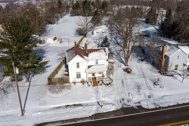 view of snowy aerial view