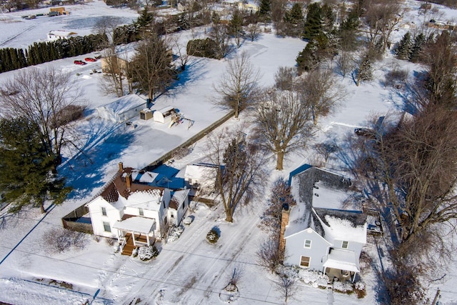 view of snowy aerial view