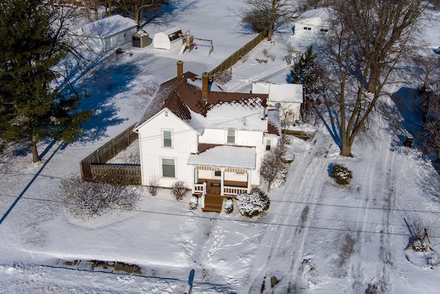 view of snowy aerial view