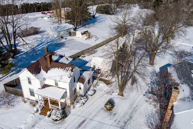 view of snowy aerial view