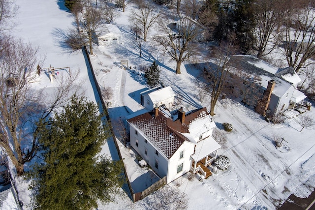 view of snowy aerial view