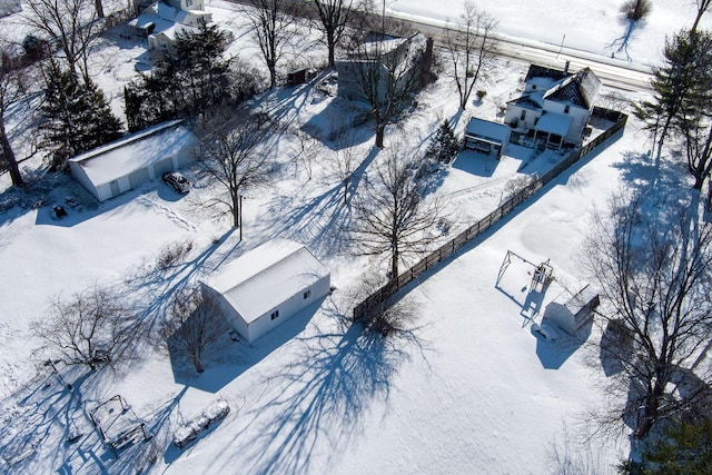 view of snowy aerial view