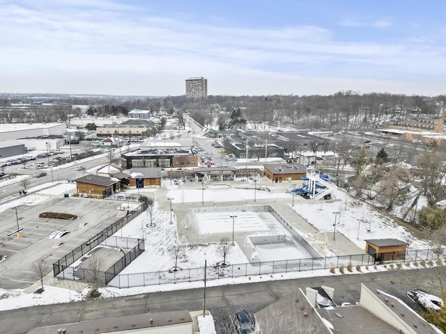 view of snowy aerial view