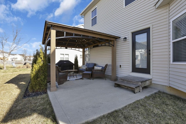 view of patio with a gazebo