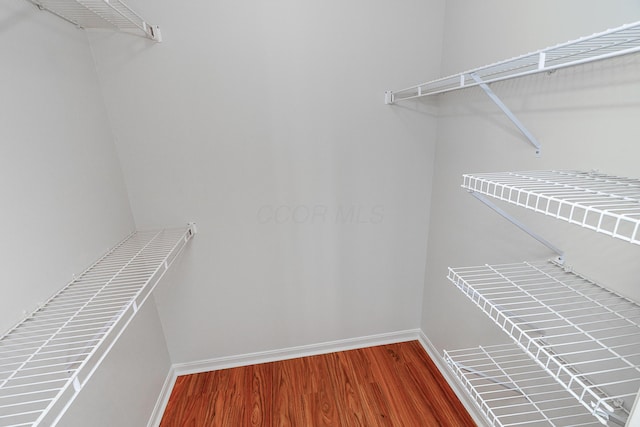 spacious closet with wood finished floors