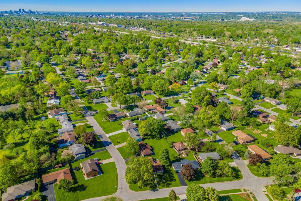 drone / aerial view with a residential view