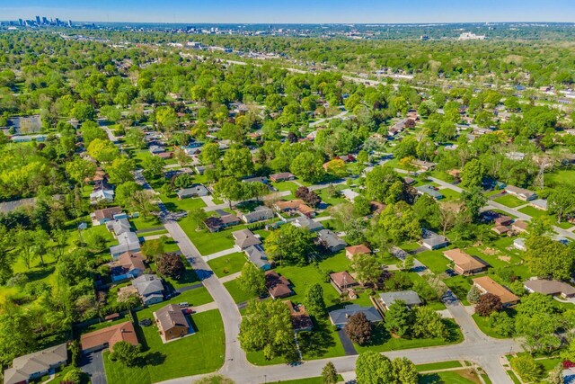 drone / aerial view with a residential view