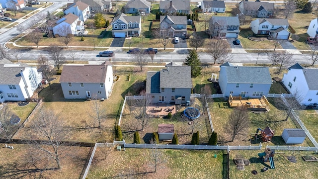 bird's eye view with a residential view