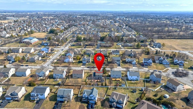 bird's eye view with a residential view