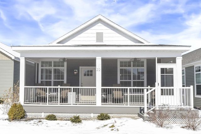 view of front of property with a porch