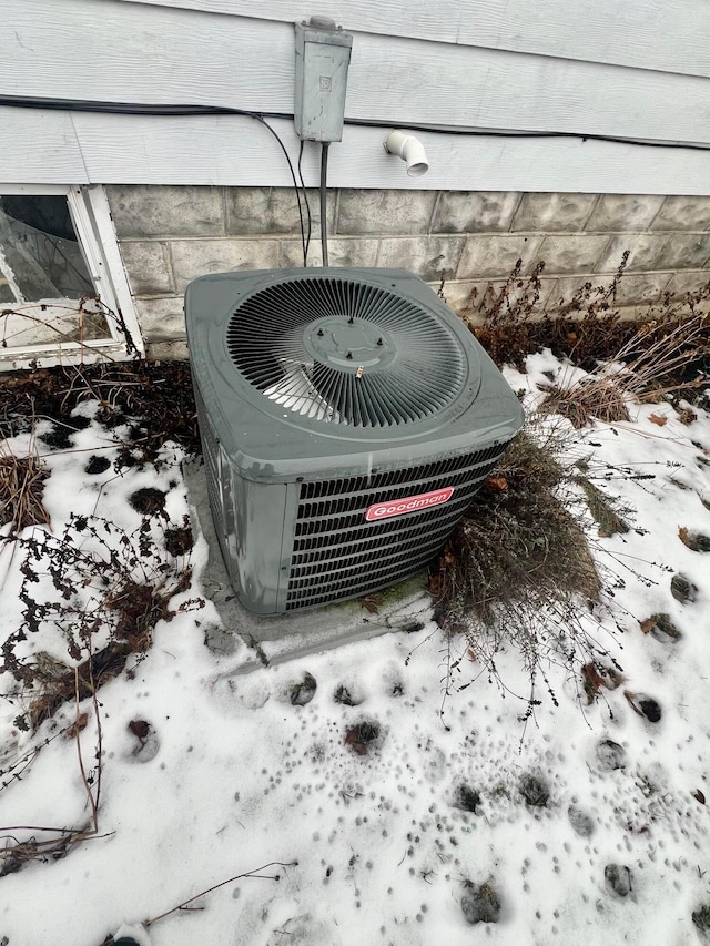 exterior details featuring central AC unit