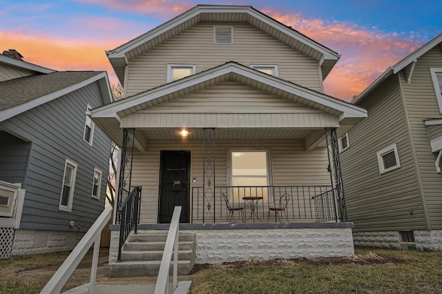 view of front of house with a porch