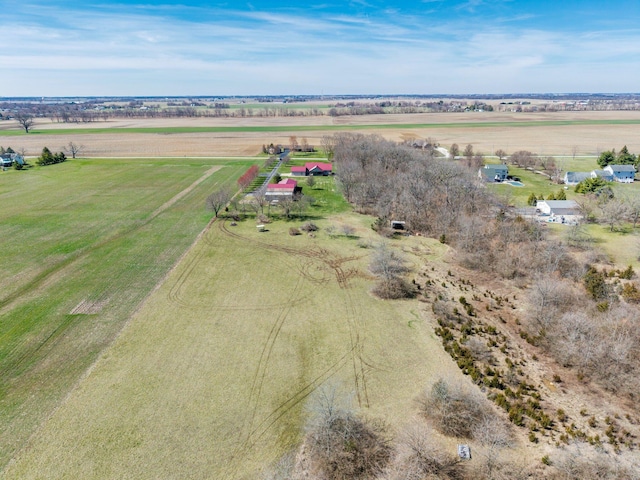 bird's eye view with a rural view