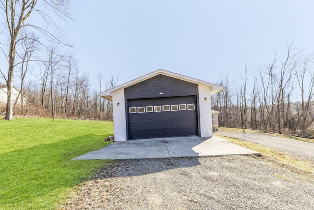 view of detached garage