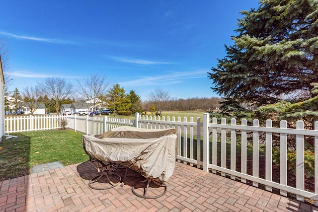 view of patio with fence