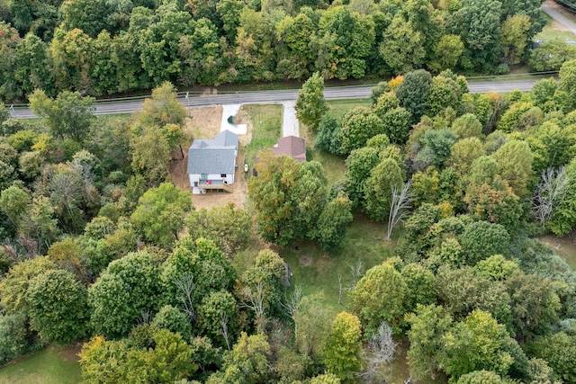 aerial view with a forest view