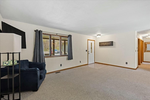 14580 Monroe Mills Rd, Mount Vernon, OH 43050 - carpeted living room with baseboards and visible vents