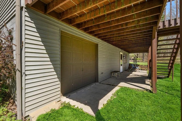 14580 Monroe Mills Rd, Mount Vernon, OH 43050 - view of patio featuring stairway