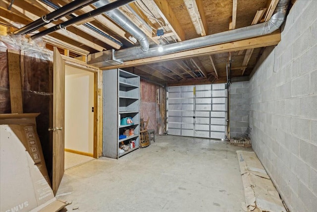 14580 Monroe Mills Rd, Mount Vernon, OH 43050 - garage featuring concrete block wall