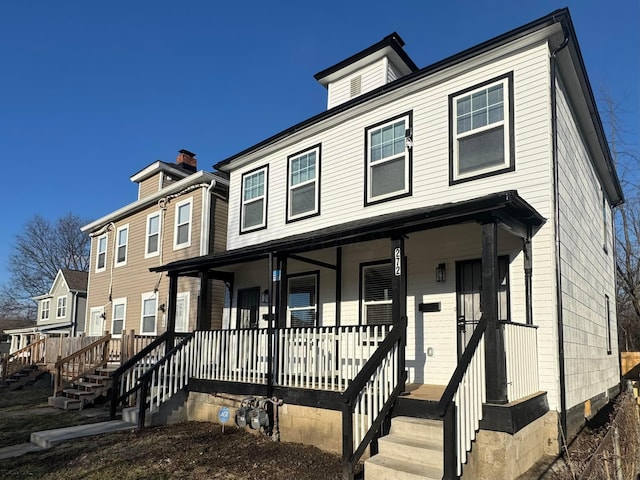 view of front of property with covered porch