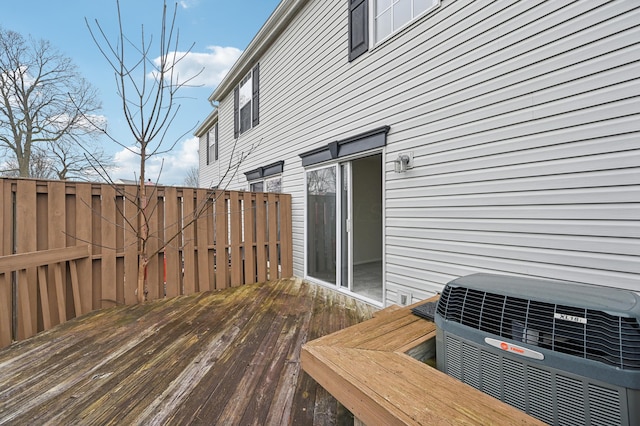 wooden deck with central AC