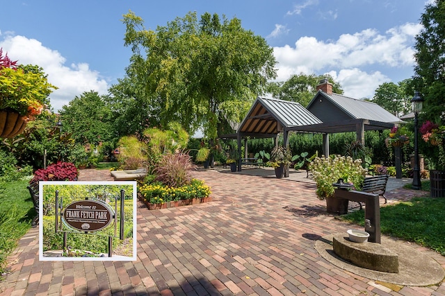 view of community featuring a gazebo