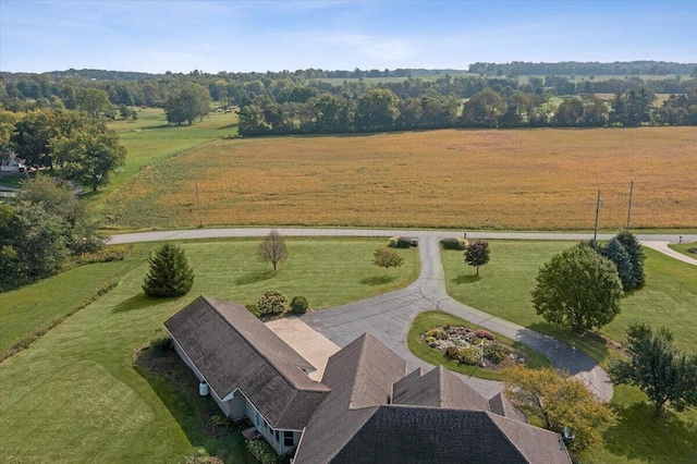 bird's eye view featuring a rural view