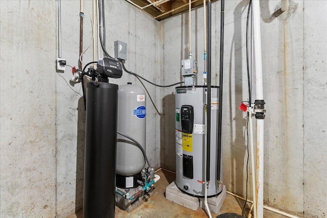 utility room with water heater