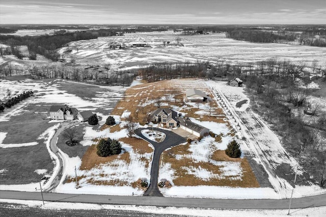 view of snowy aerial view