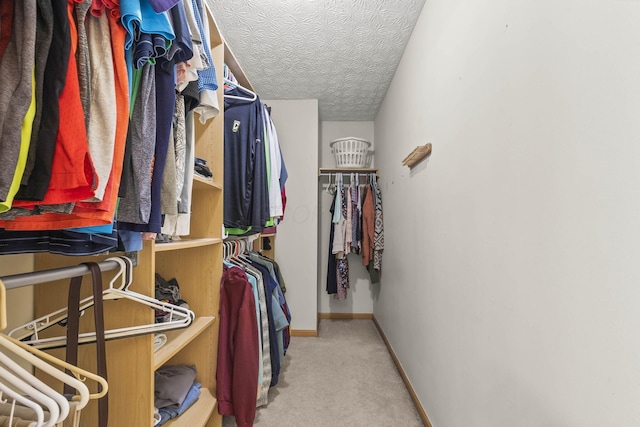 spacious closet with carpet flooring