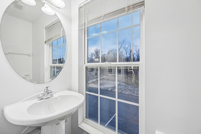 bathroom with visible vents and a sink